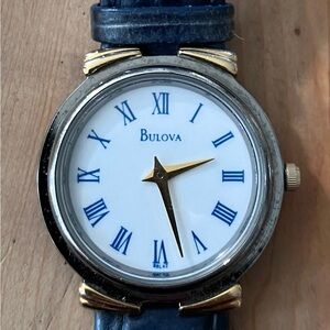 🔋Bulova Watch bleu gold vintage